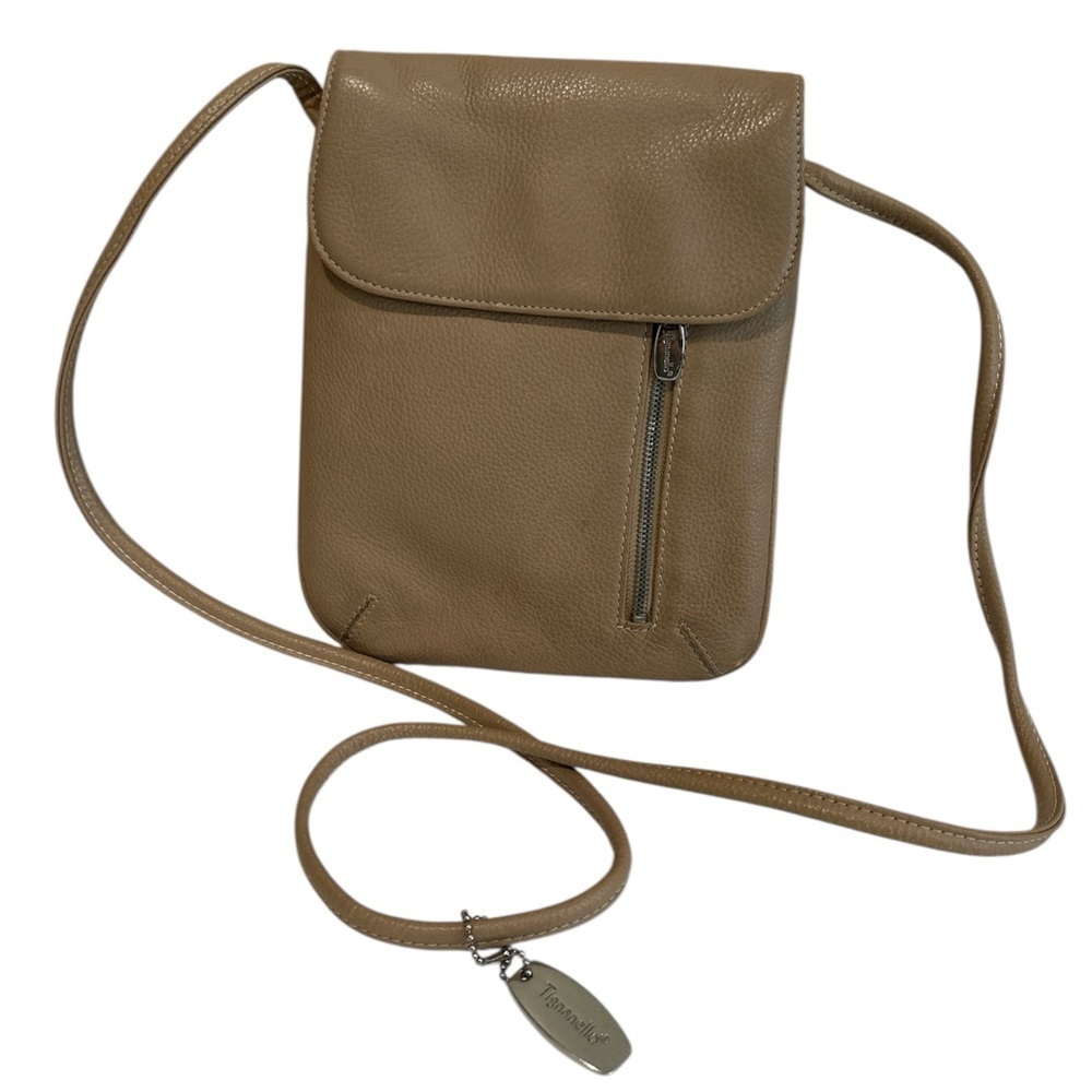 Tignanello Tan Messenger Bag with Adjustable Strap